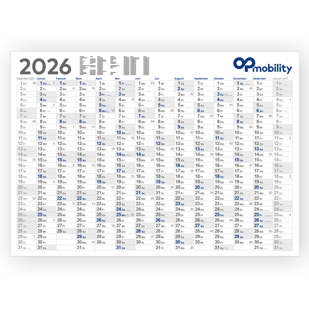 OPmobility Jahreskalender