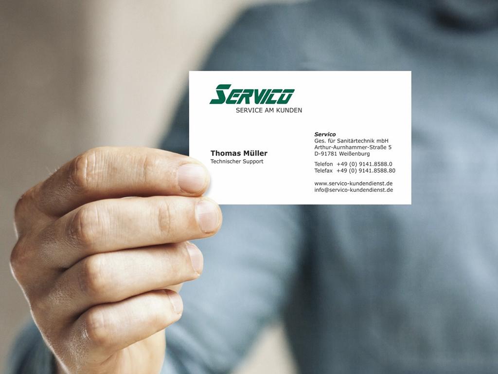 Visitenkarten Servico Sanitär GmbH - Weißenburg